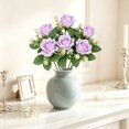 thumbnail image 4 of Fake Flowers Realistic Silkly Rose Bouquet, 7 Stems 12.99 Inch Artificial Faux Flower Arrangement No Fade, Waterproof for Wedding Bridal Bouquets, Photography, Home Centerpieces Decor, 4 of 6