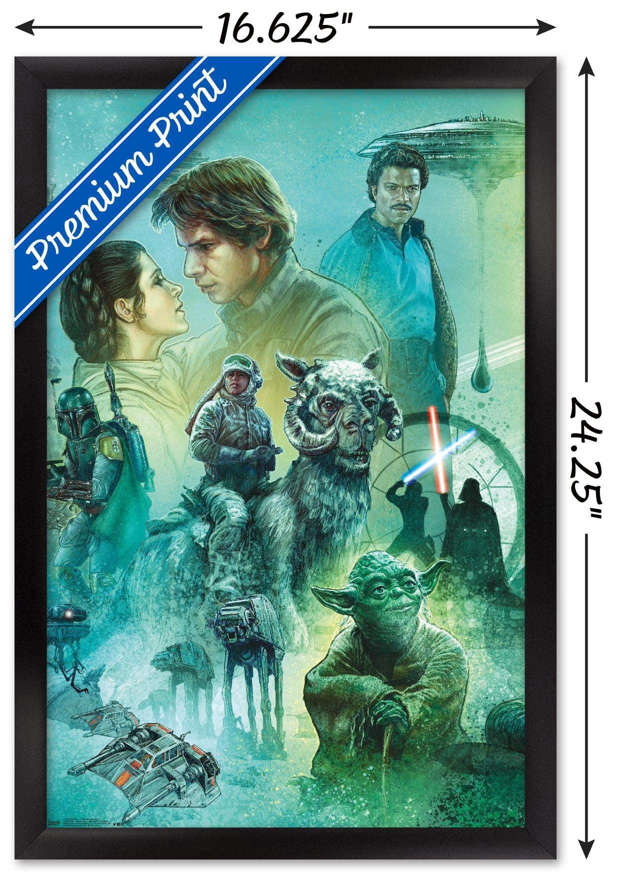 Star Wars: The Empire Strikes Back - Celebration Mural Wall Poster, 14.725" x 22.375", Framed