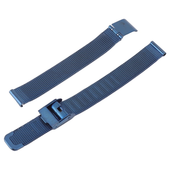 BIMZUC Premium Mesh Woven Stainless Steel Watchband, Flexible Replacement Watch Strap Accessory for Men and Women, Blue Color, 14mm / 0.55 inches Width, Quick Release Casual Elegance