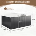 thumbnail image 4 of MUCHANT 12'x14' Outdoor Metal Storage Shed with Updated Frame Structure and Lockable Doors, Steel Garden Tool Sheds for Backyard, Patio, Lawn, White, 4 of 8