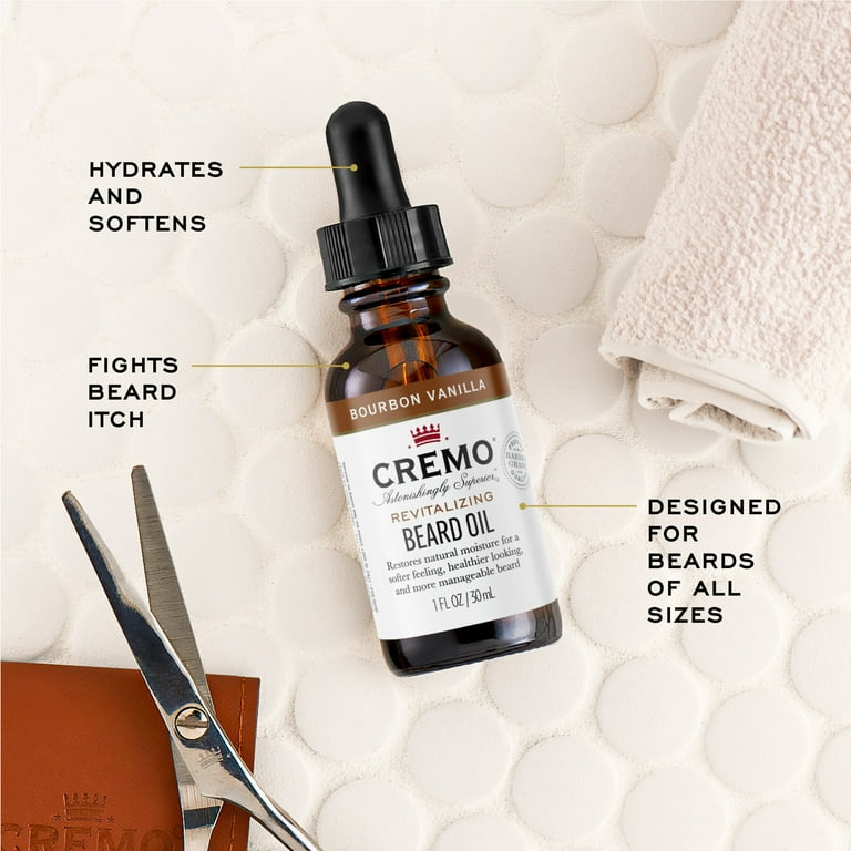Cremo Bourbon Vanilla Ultimate Beard Grooming Mens Gift Set, 3