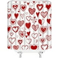 thumbnail image 3 of Valentine''s Day Shower Curtain Red Heart Love Couple Sweet Romantic Bathroom Decor Curtain with Hooks,, 3 of 6