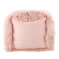 thumbnail image 4 of Saro Lifestyle Mongolian Lamb Fur Wool Pouf Ottoman Rose, 4 of 5