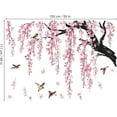 thumbnail image 5 of Large Flower Tree Branch Wall Stickers Pink Cherry Blossom Floral Birds Wall Art Decals Peel and Stick Wall Art Decals for Living Room Bedroom TV Wall (150cm*143cm), 5 of 7