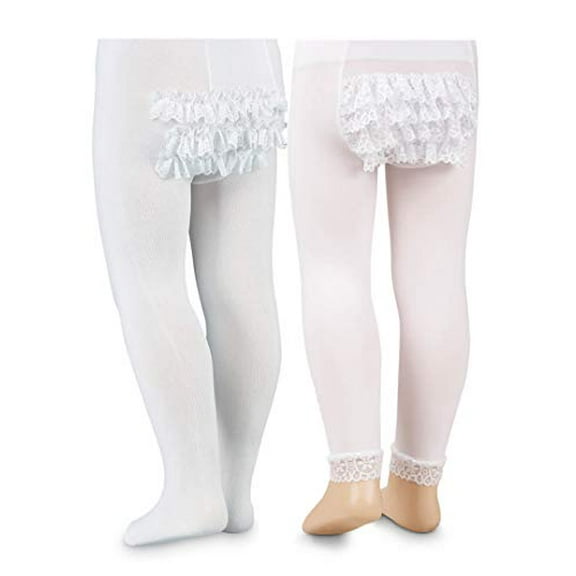 Jefferies Socks Baby Girls Ruffle Lace Microfiber Tights 2 Pair Pack