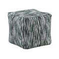 thumbnail image 1 of Puff Otomano Benzara Moderno Verde y Blanco 40x40x40 cm Jacquard, 1 of 6
