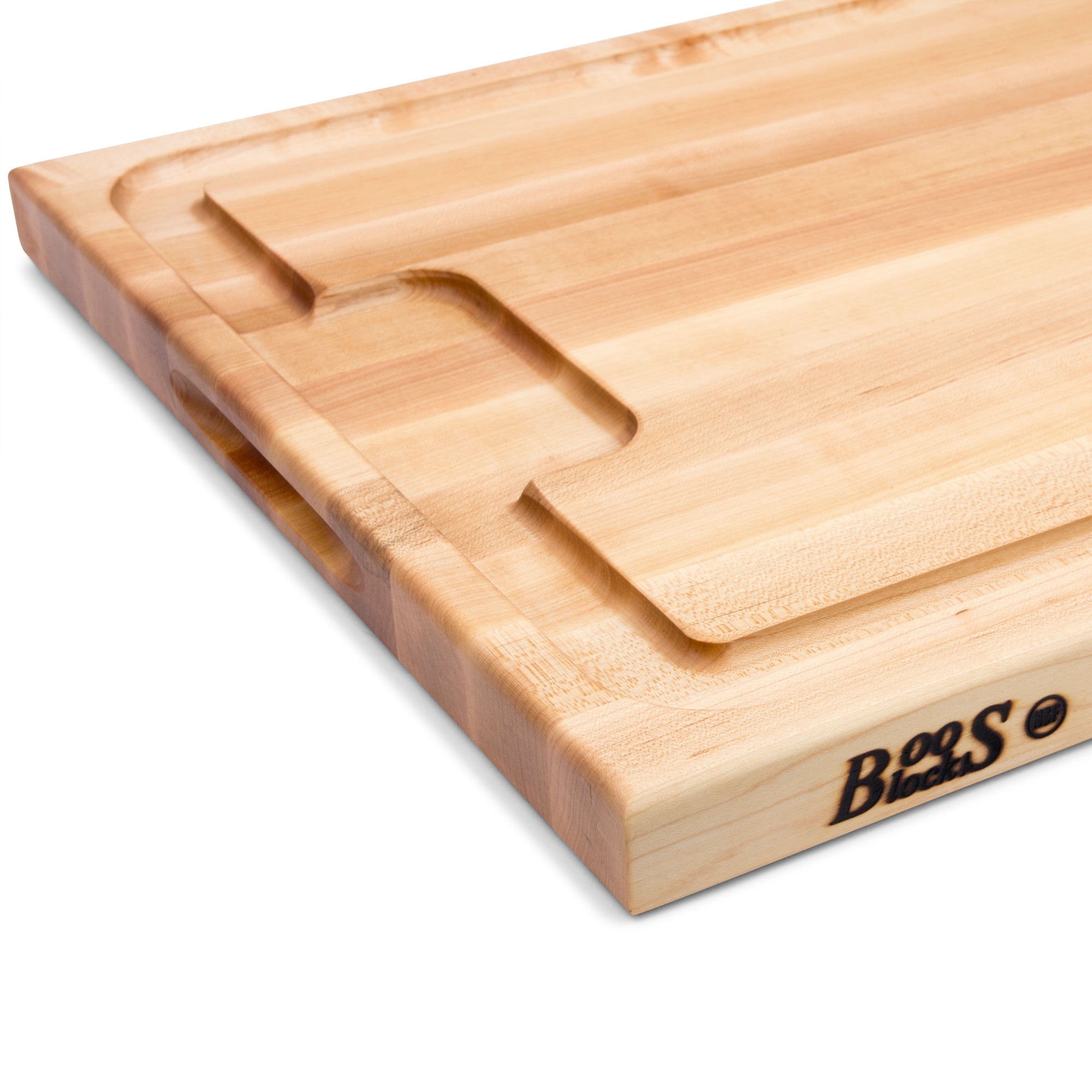 John Boos Au Jus Maple Wood Cutting Board with Juice Groove, 18