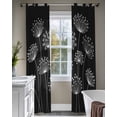 thumbnail image 4 of Spring Dandelion Sheer Curtains 63 Inch Length 2 Panels Set for Living Room/Bedroom, Modern Country Flower Black White Kitchen Curtains Grommet Semi-Sheer Curtains Drapes Window Treatments 42"x63"x2, 4 of 7