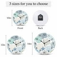 thumbnail image 6 of Wall Clock Teal Blue Starfish Shell Clocks PVC Silent Non-Ticking Battery Operated Decorative Coastal Ocean Coral Round Clock for Home Living Room Kitchen Bedroom Office School Wall Decor 10 Inch, 6 of 9