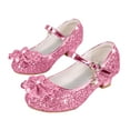 thumbnail image 6 of Quealent Girls Dress Shoes Wedding Party Heel Mary Jane Princess Flower Shoes (Toddler/Little Kid/Big Kid) Pink for Size 13.5, 6 of 6