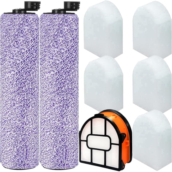 8-Pack WDB1F2 Replacement Brushroll & Filte Bundle for Shark WD101 WD201 WD100 WD200 AW201 WD200C WD201C WD101C AW261 wd160 HydroVac XL 3-in-1 vacuum cleaner,compare parts WDB1,WDFF1,WDB1F2