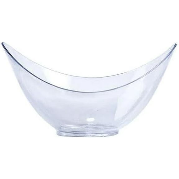 EcoQuality 1.5oz Clear Mini Oval Plastic Bowl – Disposable Serving Bowl for Tastings Desserts Appetizers Samples Catering Parties Weddings Buffet Displays Mini Food Cups (12)