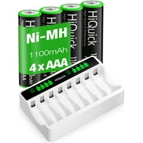 HiQuick Battery Charger with 1100mAh Rechargeable AAA Batteries, 8 Pack