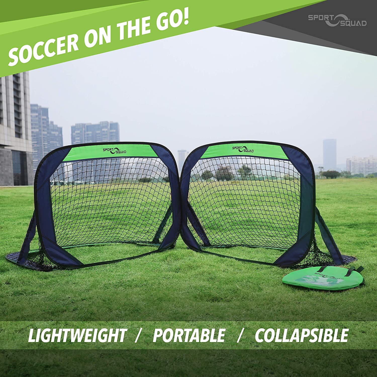 Pop Up Soccer Goals Set Mini Portable Backyard Training Folding Outdoor Indoor 