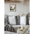 thumbnail image 3 of Outdoor Throw Pillow Set of 2, Black Striped Waterproof Pillow with Insert Included, Modern White Striped Abstract Art Aesthetics Decorative Accent Cushion Sofa Pillows for Patio Porch, 18 x 18 In, 3 of 8