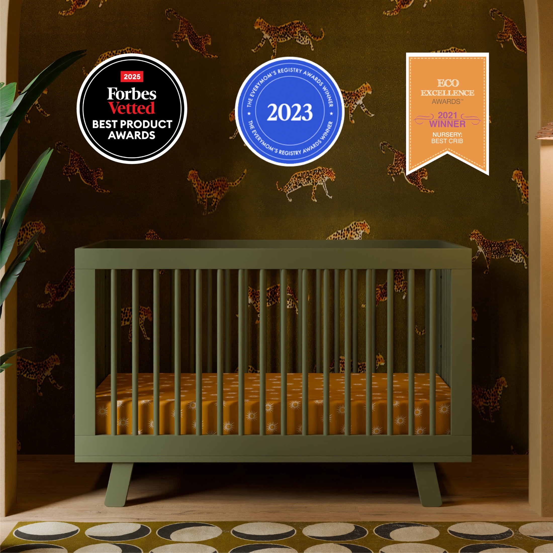 Babyletto Hudson 3-in-1 Convertible Crib with Toddler Bed Conversion Kit