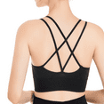 thumbnail image 6 of SOMER Sports Bras for Women 2 Pieces Padded Workout Wireless Padded Yoga Bra Tank Top Sexy Crisscross Back High Impact Longline Workout Bra Black+White, 6 of 7