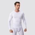 thumbnail image 4 of Men's Compression Shirt Long Sleeve, Athletic Workout T-Shirt & Active Sport Top, Muscle Support Baselayer for Running, Gym, Fitness Training & Cold Weather White M, 4 of 9