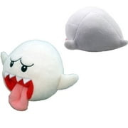 Angle View: Harborsoul White Plush Doll, Super Mario Brothers Boo Ghost Stuffed Cotton Toy