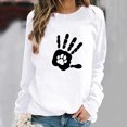 thumbnail image 1 of ICHUANYI Clearance Women's Round Neck Top Casual Fashion, Personalized Printing Loose Fitting, Slimming Long Sleeves(White, S) ICHUANYI WER2023081513140, 1 of 4