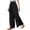 Black #815, variant on Bovemsi Women's Casual Pants Wide Leg Linen For Women Elastic High Waist Tie Side Split Beach Trousers