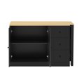 thumbnail image 5 of 89.7" Wooden Sideboard with Extendable Table, Multifunctional Storage Cabinet with 2 Doors and 3 Drawers, for Living Room, Study, Foyer and Kitchen, 5 of 13