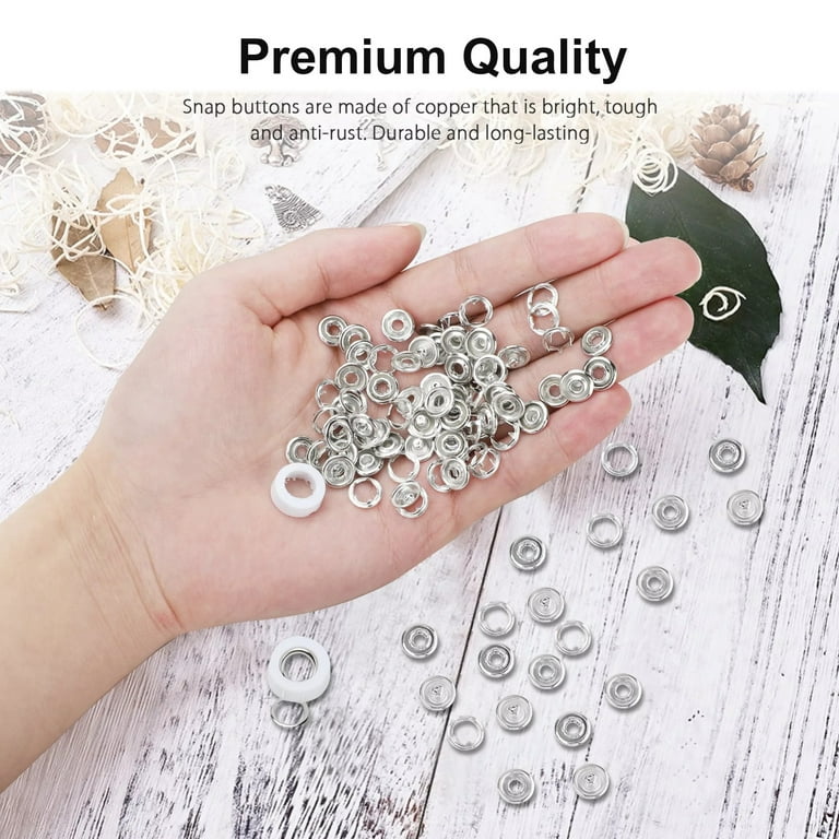 Amiarc 100pcs Snap Button Kit, Metal Snaps for Clothing, Snap Fastener Tool  with Plier, Press Studs