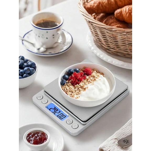 3kg/6.6lb Digital Kitchen Scale, Portable Precision Scale with Tray for Baking Cooking Sourdough