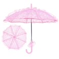 thumbnail image 1 of Wedding Bride Umbrella Unique Foldable Lace Fabric Parasol Umbrella Performance PropsPink, 1 of 5