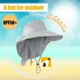 thumbnail image 3 of Womens Sun Hat Packable Neck Cover UPF 50+ Wide Brim Fishing Hat Gray, 3 of 7
