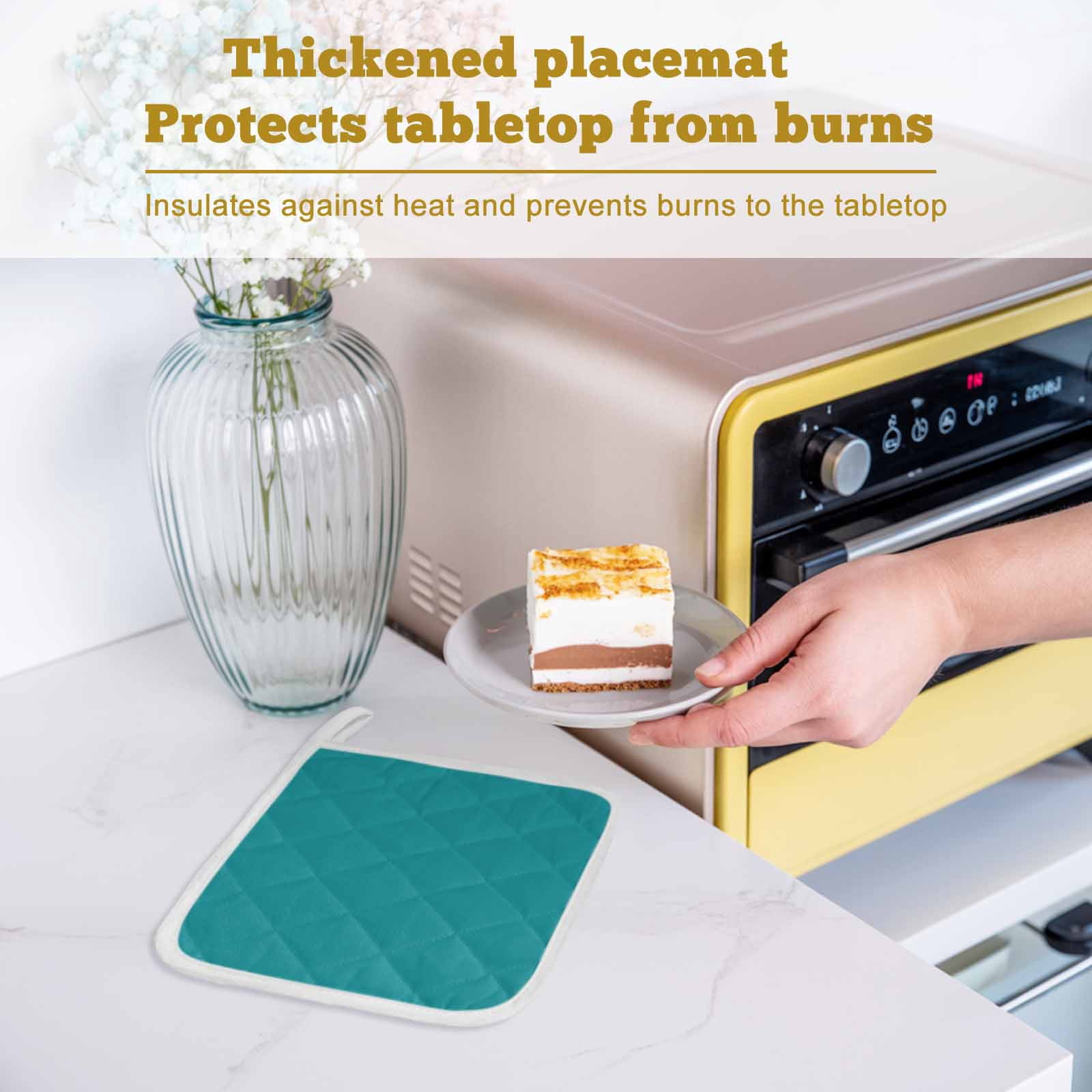 Teal Pot Holders for Kitchen Heatproof Potholder, 2 Pack Turquoise Pure Teal Hot Pads Multipurpose Oven Pads Cloth Potholders Trivet for Cooking and Baking