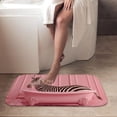 thumbnail image 6 of 1pc Zebra in Pink Bathtub Absorbent Non-Slip Bathroom Thickened Flannel Rug Decor,Soft,Quick Drying,Suitable For Indoor/outdoor Use,Bathrooms,Bedrooms,Kitchens,Terrace,Laundry Rooms,16"x24", 6 of 9