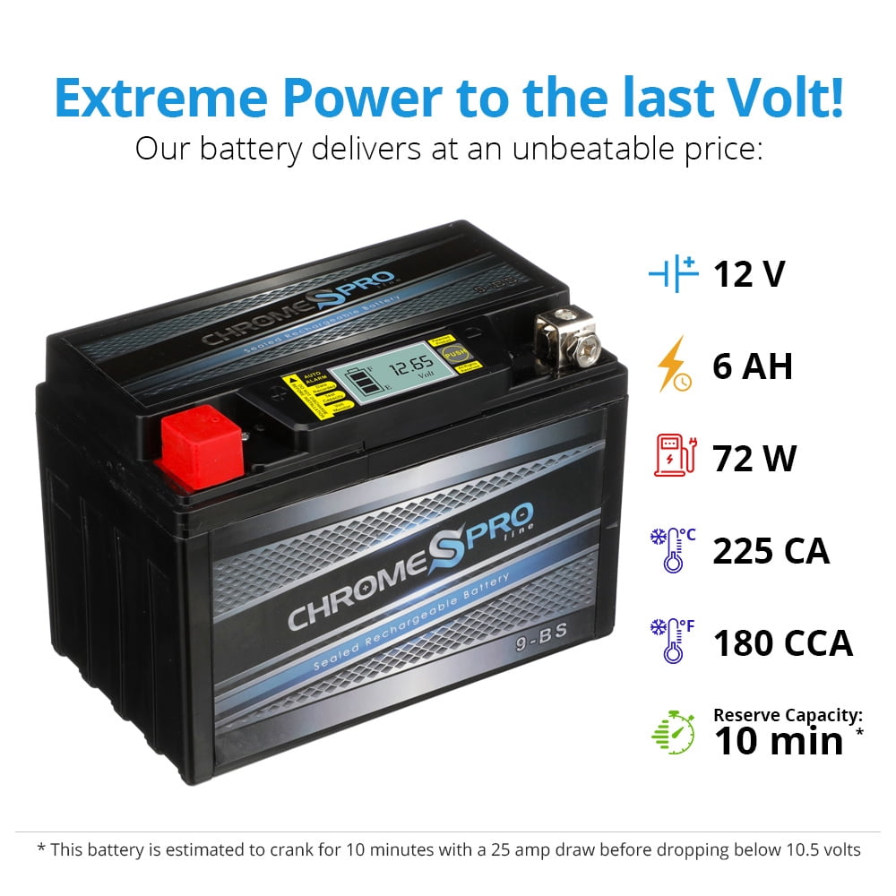 Chrome Pro Battery Ytx9-Bs High Performance - Maintenance Free - Sealed Igel Motorcycle Battery