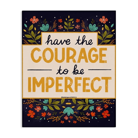 Stupell Industries Bohemian Courage To Be Imperfect Canvas Art, 16 x 20, by Glad You're Here Co.