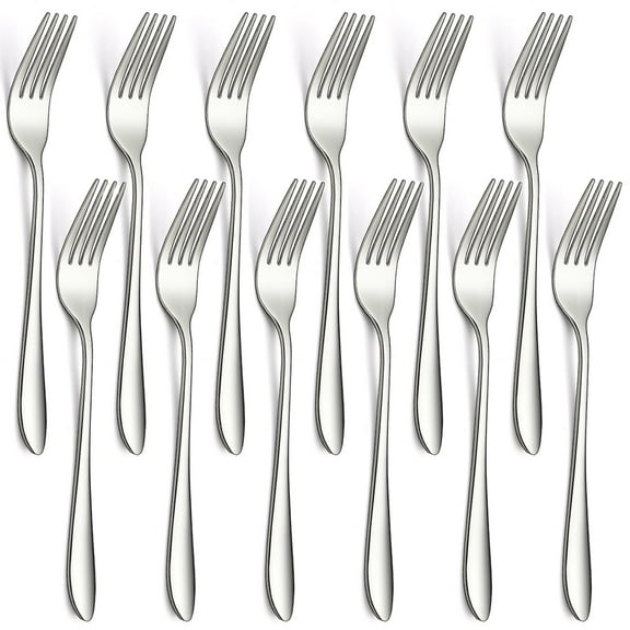 Jeaker Dinner Forks Set of 12, Jeaker Stainless Steel Table Fork Set, Fork Silverware for Home, Restaurant, Events