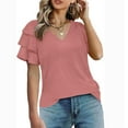 thumbnail image 3 of Scyoekwg Womens Summer Tops Short Sleeve Going Out Tops Ladies Blouses Dressy Casual Womens Summer Fashion Cute T Shirts Loose Trendy, 3 of 7