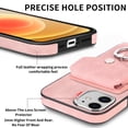 thumbnail image 3 of TECH CIRCLE Case for iPhone 12, [Built-in 2 Micro-SIM Card Slots] Slim Soft Shockproof Protective Cover with Ring Holder Stand + Card Holder Pocket + Eject Pin Holder - Pink, 3 of 8
