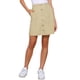 thumbnail image 1 of Faldas de mezclilla A-Line de mujer INSPIRE CHIC, cintura alta, con botones en la parte delantera, falda de mezclilla casual, color caqui claro, talla L, 1 of 6
