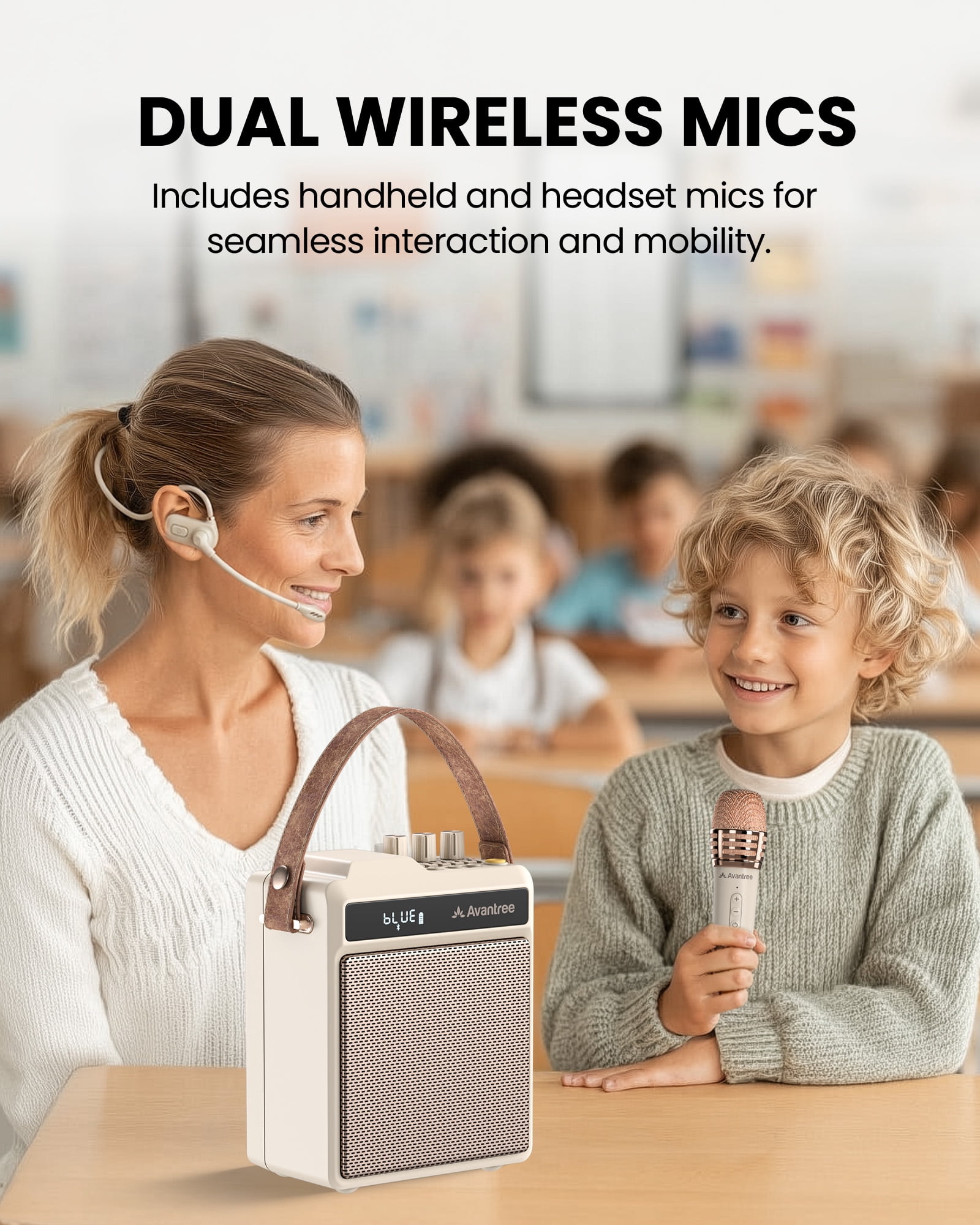 Avantree VoxAmp Duo – Portable Wireless Voice Amplifier Microphone and Speaker Set