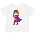 thumbnail image 3 of Inktastic Superhero Girl, Brown Hair, Cute Girl, Purple Cape Girls Toddler T-Shirt, 3 of 5