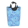thumbnail image 1 of Waterproof Collapsible Laundry Hamper, Blue Paisley Pattern Aluminum Handle Laundry Bag Storage Basket, 50L, 1 of 6