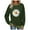 Army Green, variant on Women's Sunflower Graphic Long Sleeve Sweatshirt - Soft Casual Floral Print Pullover, Breathable Cotton-Blend Loose Fit Fall Top