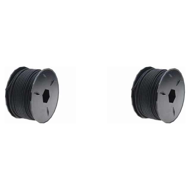 Greeniant Cuerda de supervivencia de paracaídas de 2mm de diámetro, cuerda para acampar, elástica de alta resistencia, ligera, para Negro 2Conjunto