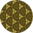 thumbnail image 1 of Ahgly Company Indoor Square Patterned Bakers Brown Area Rugs, 3' Square, 1 of 6
