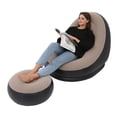 thumbnail image 4 of Silla inflable plegable de PVC flocado, cómoda con reposapiés, sillón inflable para acampar al aire libre, viajes, café, 4 of 14