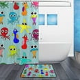 thumbnail image 2 of Coolnut Shower Curtain and Rug Set Funny Sea Creatures Polyester Waterproof Bath Curtain and Mat with Hooks 72" x 72", 2 of 6