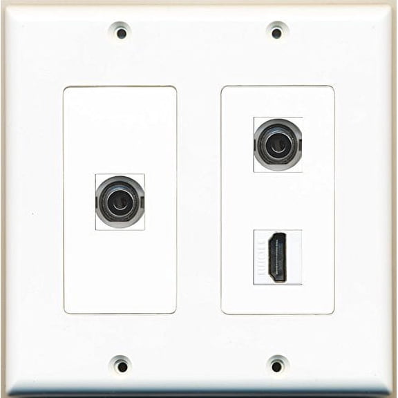 RiteAV - 1 Port HDMI 2 Port 3.5mm - 2 Gang Wall Plate