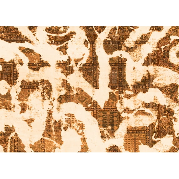 Ahgly Company Indoor Rectangle Abstract Orange Modern Area Rugs, 5' x 8'