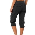 thumbnail image 4 of MLQIDK Pedal Pushers for Women Drawstring Lounge Pants Trendy Summer Elastic Waist Knee Length Lightweight Capris Dressy Casual Cargo Capris with Pockets Black M, 4 of 7