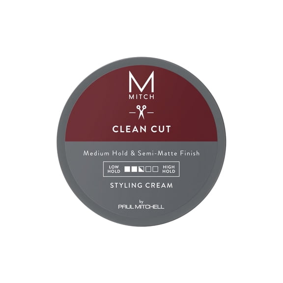 MITCH by Paul Mitchell Clean Cut Styling Cream for Men, Medium Hold, Semi-Matte Finish, For All Hair Types   Short to Medium Hair, 3 oz.